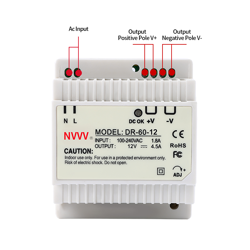 60W Din Rail Power Supply Unit 12v 5A Din Rail Power Supply Industrial Smps 60W 220v Ac 12v Dc