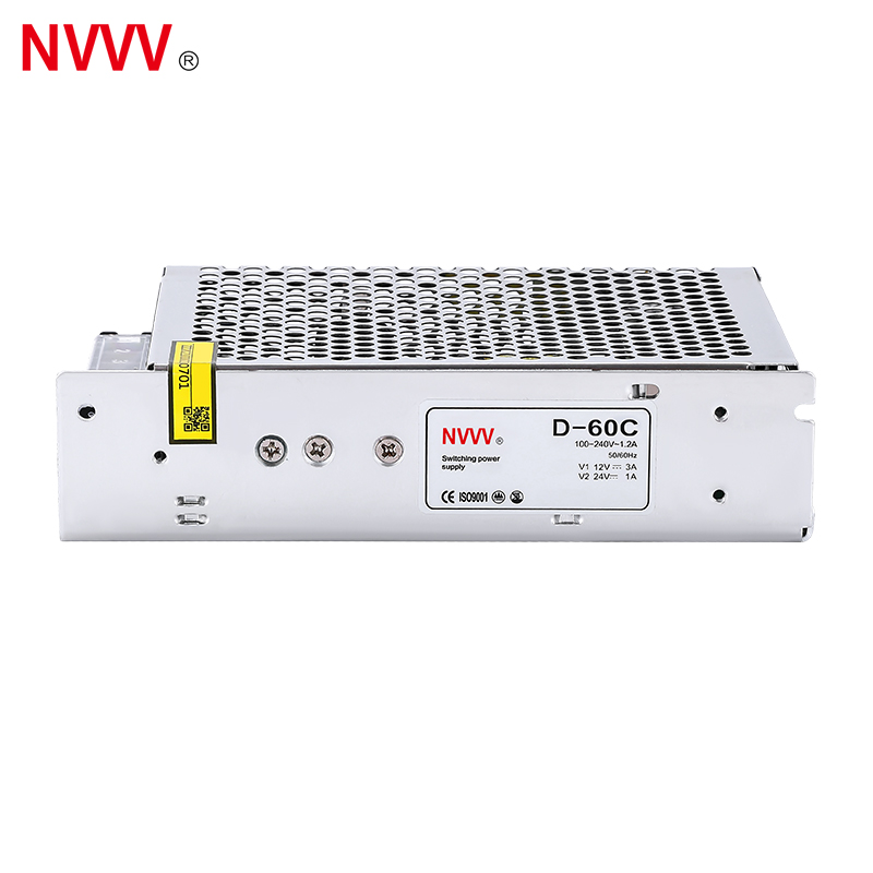 NVVV   60w 12v 24v  D-60C Industrial Switch Power Supply Three Groups of Output Switch Power Supply