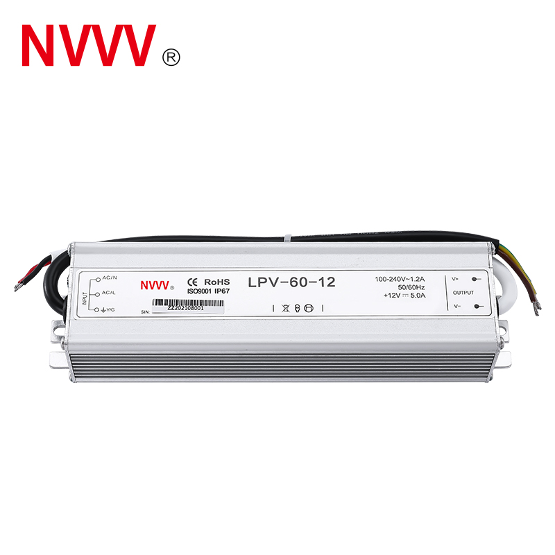 NVVV LED Driver LPV-60-12 Waterproof Industrial Power Supply 12v 5A 60w Single Output Switching Power Supply Waterproof