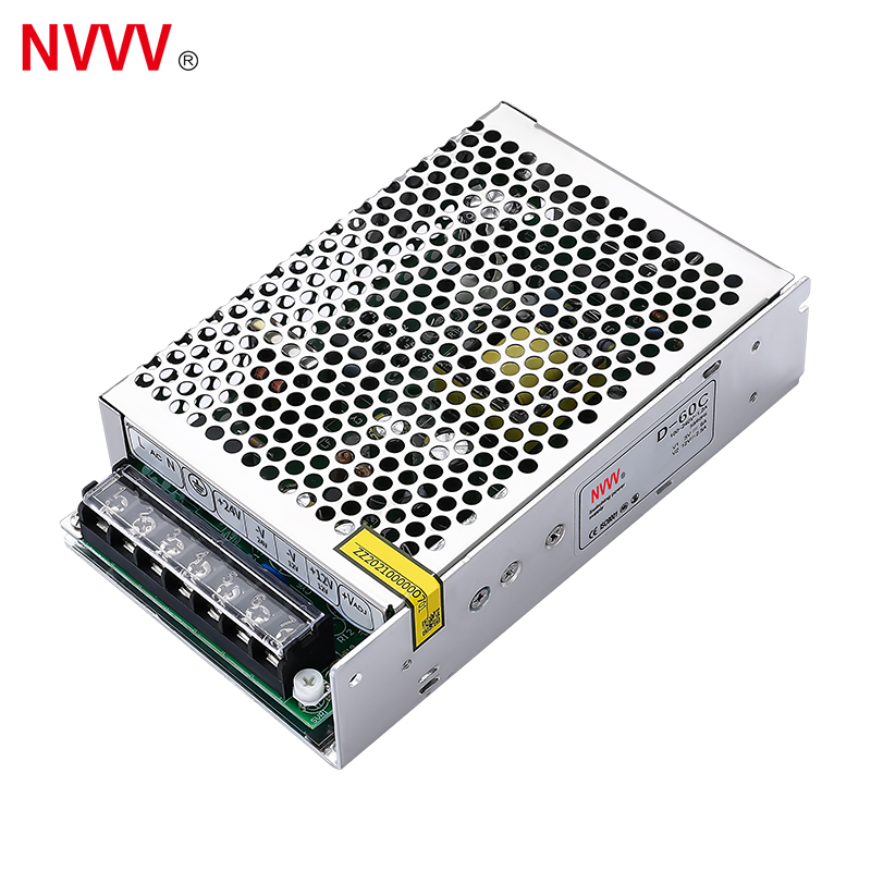 NVVV   60w 12v 24v  D-60C Industrial Switch Power Supply Three Groups of Output Switch Power Supply