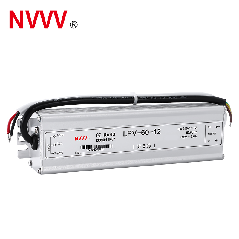 NVVV LED Driver LPV-60-12 Waterproof Industrial Power Supply 12v 5A 60w Single Output Switching Power Supply Waterproof