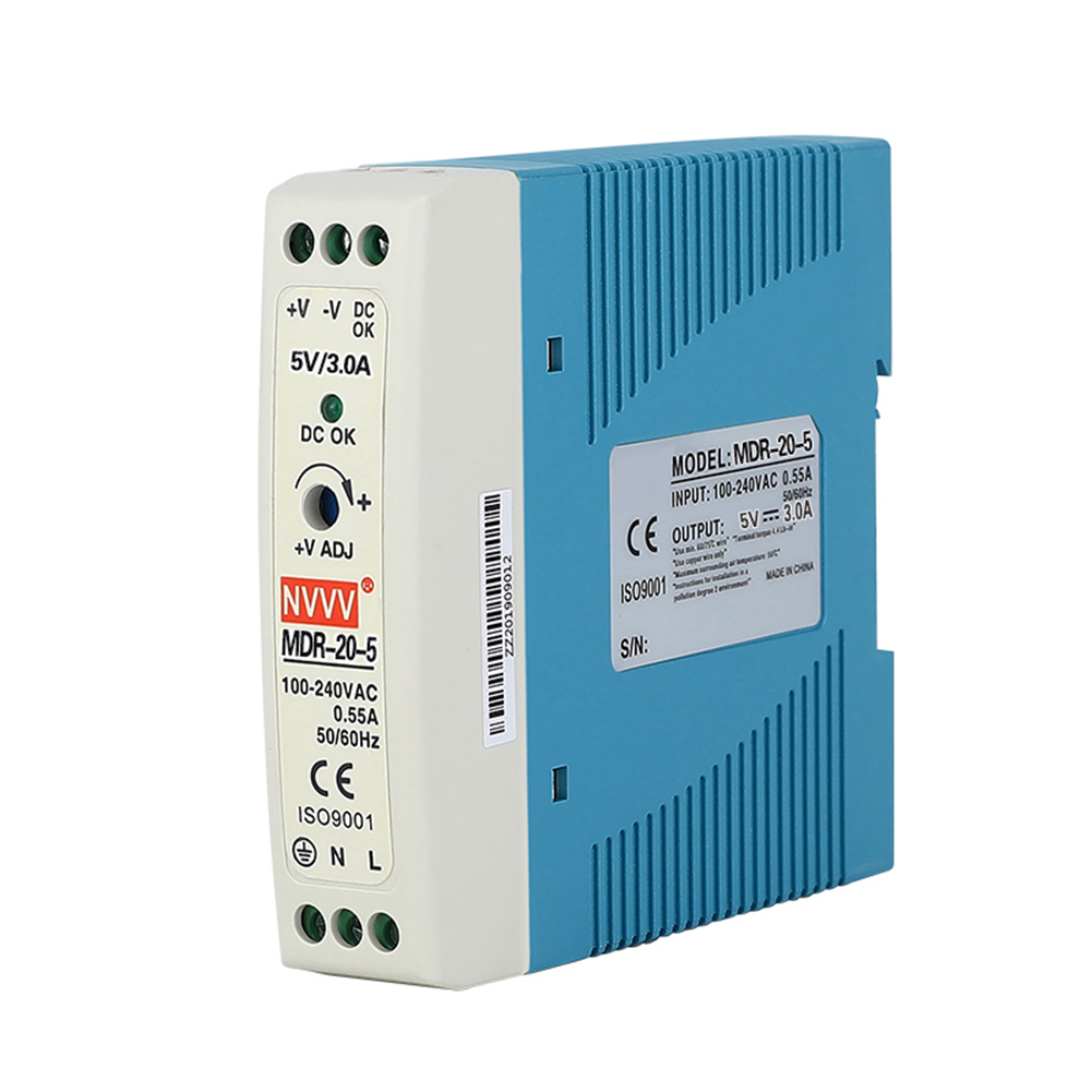 5V Dc Power Supply Din Rail 20W Mini Size Switching Power Supply Plastic case 20w Din Rail Industrial Power Supply  MDR-20-5