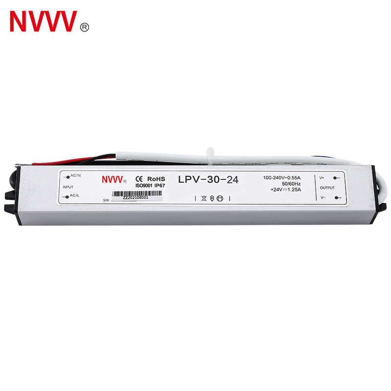 NVVV Factory Outlet 30W Power Supply 24v Waterproof Switching Power Supply LED Driver LPV-30-24V