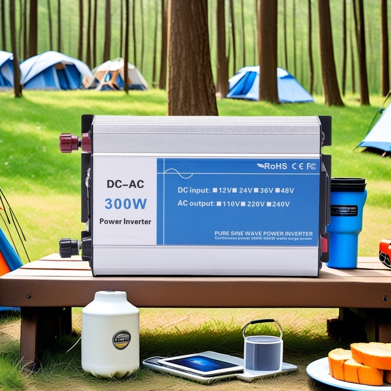 NVVV Inverter-300W Convenient Carrying Type Outdoor Camping Stable Long Duration Solar Pure Sine Wave Power Inverter