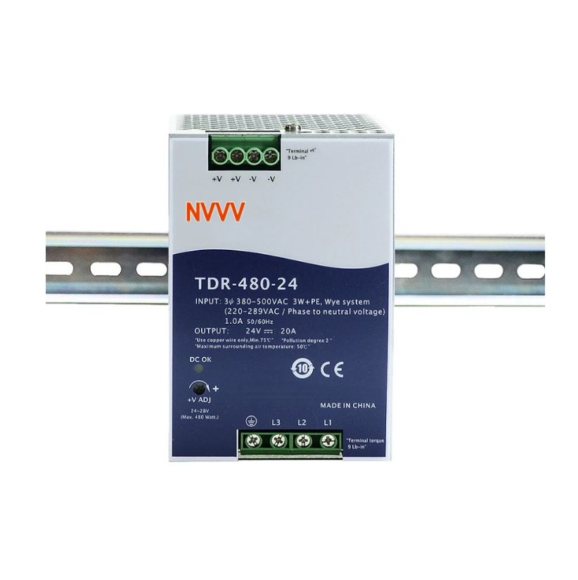 NVVV TDR-480 AI Intelligent High Efficiency Saving Power Light Easy Disassembly Din Rail Type Power Supply Transformer