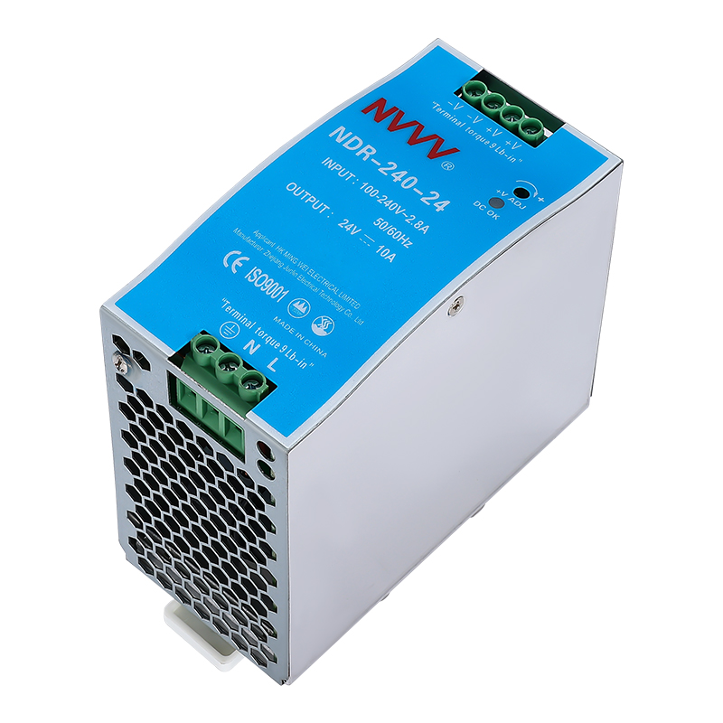 NVVV 240W 24V NDR-240-24 AC/DC Industrial DIN Rail Power Switching Power Supply 10A CE Rohs ISO9001 CCC 6 Years  201 - 300W