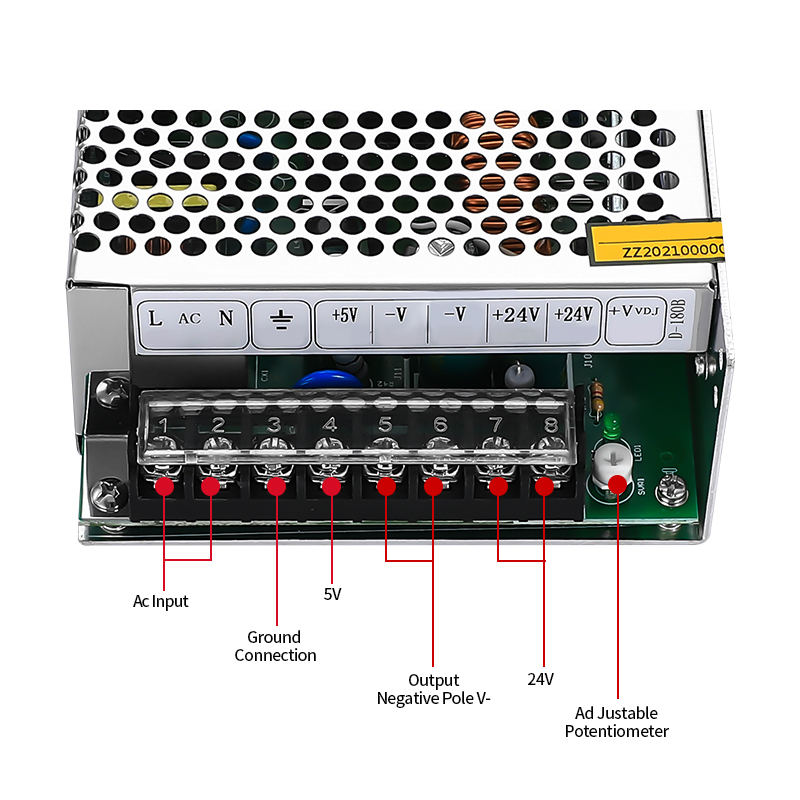 NVVV Double Set of Output D-180B 180W 12V SMPS DC Power Supply 12v 24v DUAL Output DC Switching Power Supply