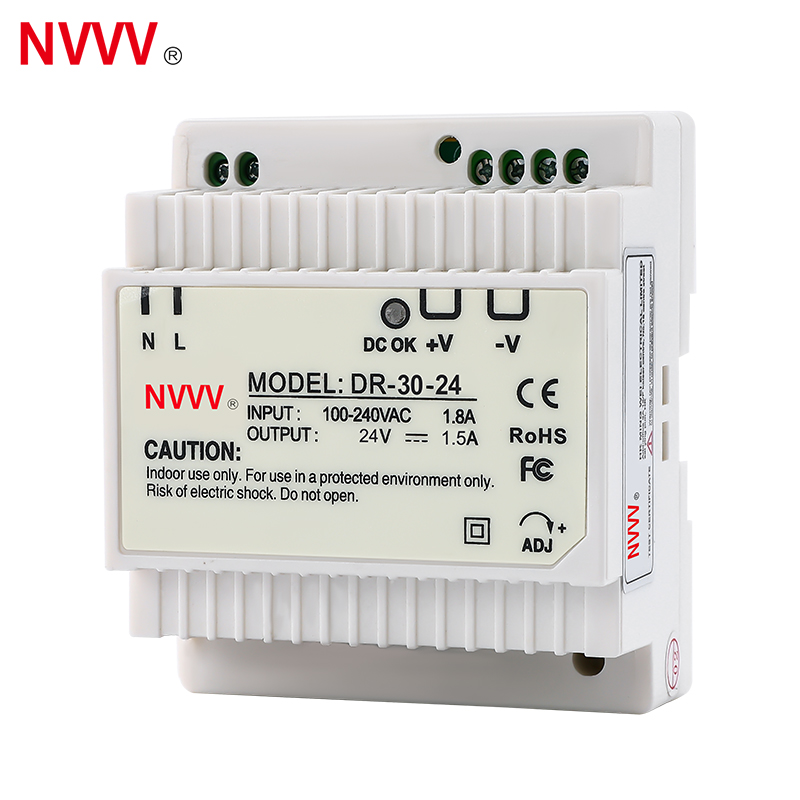 24V AC to DC 30W Transformer Industrial DIN-Rail 24V 1.25 Amp  Power Supply  DR-30-24