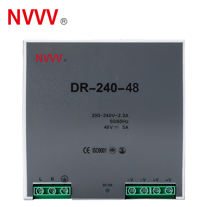AC to DC Transformer SMPS 12V 48V Power Supply Din 240W DR-240-48 Switch Power Supply for Laboratory and Machines with 6 Year
