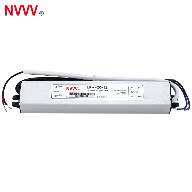 NVVV 12v AC to Dc Transformer Waterproof Switching Mode Power Supply LPV-20-12 LED Driver 20W