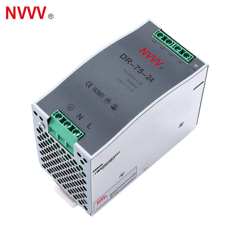 DR-75-24 AC to DC 75W Transformer Industrial DIN-Rail 24V 3.2 Amp Switch Power Supply