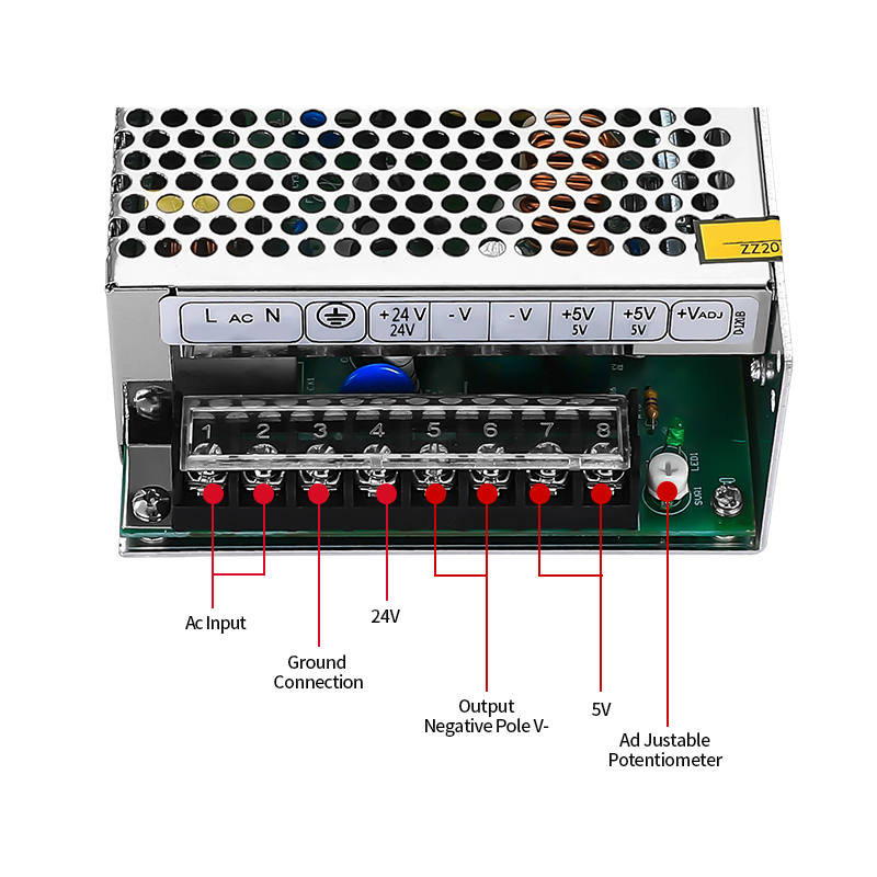 NVVV   Smps 120w 5v 24v D-120B Industrial Power  Double Groups of Output Switch Power Supply
