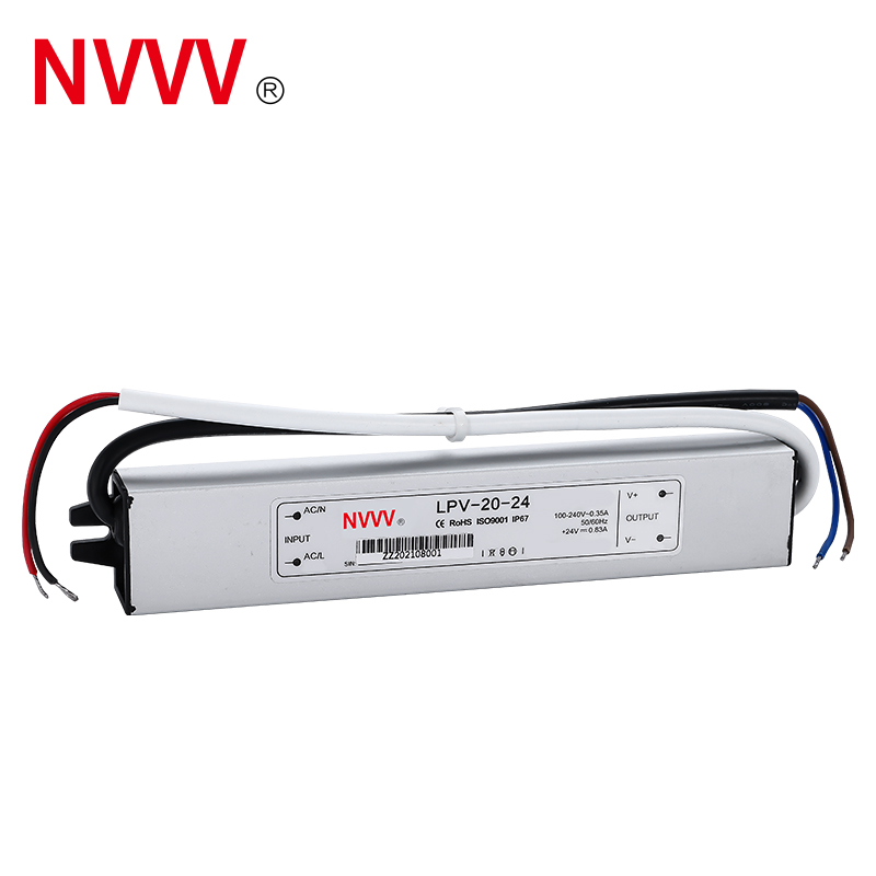 NVVV  IP67 Led Waterproof Power Supply Lpv-20-24 LED Driver Switch Power Supply