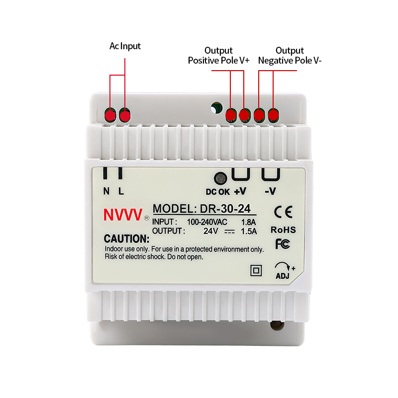 24V AC to DC 30W Transformer Industrial DIN-Rail 24V 1.25 Amp  Power Supply  DR-30-24