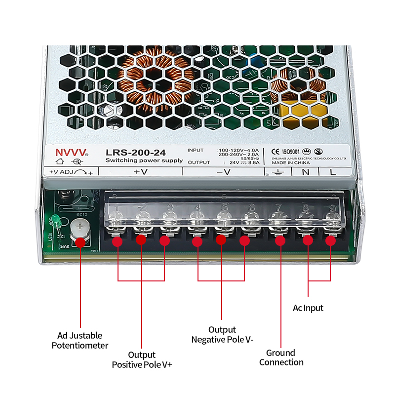NVVV LRS-200-24 200W Industrial Power  LED Power Supply 24V 8.8A Switching Power Supply  for LED Strips