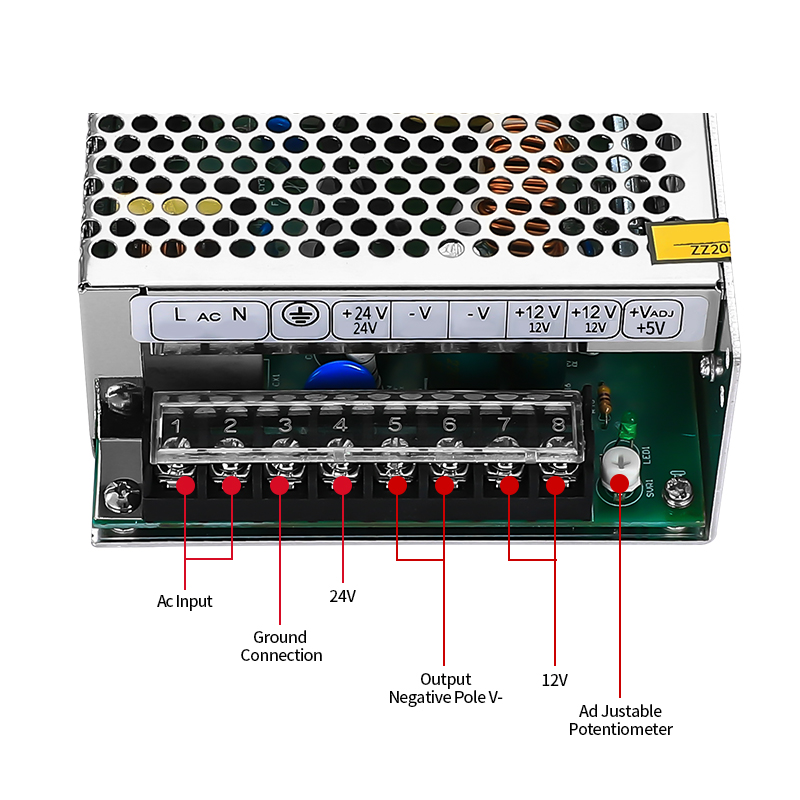 NVVV  SMPS 120w  12v 24v D-120C Industrial Power  Three Groups of Output Switch Power Supply