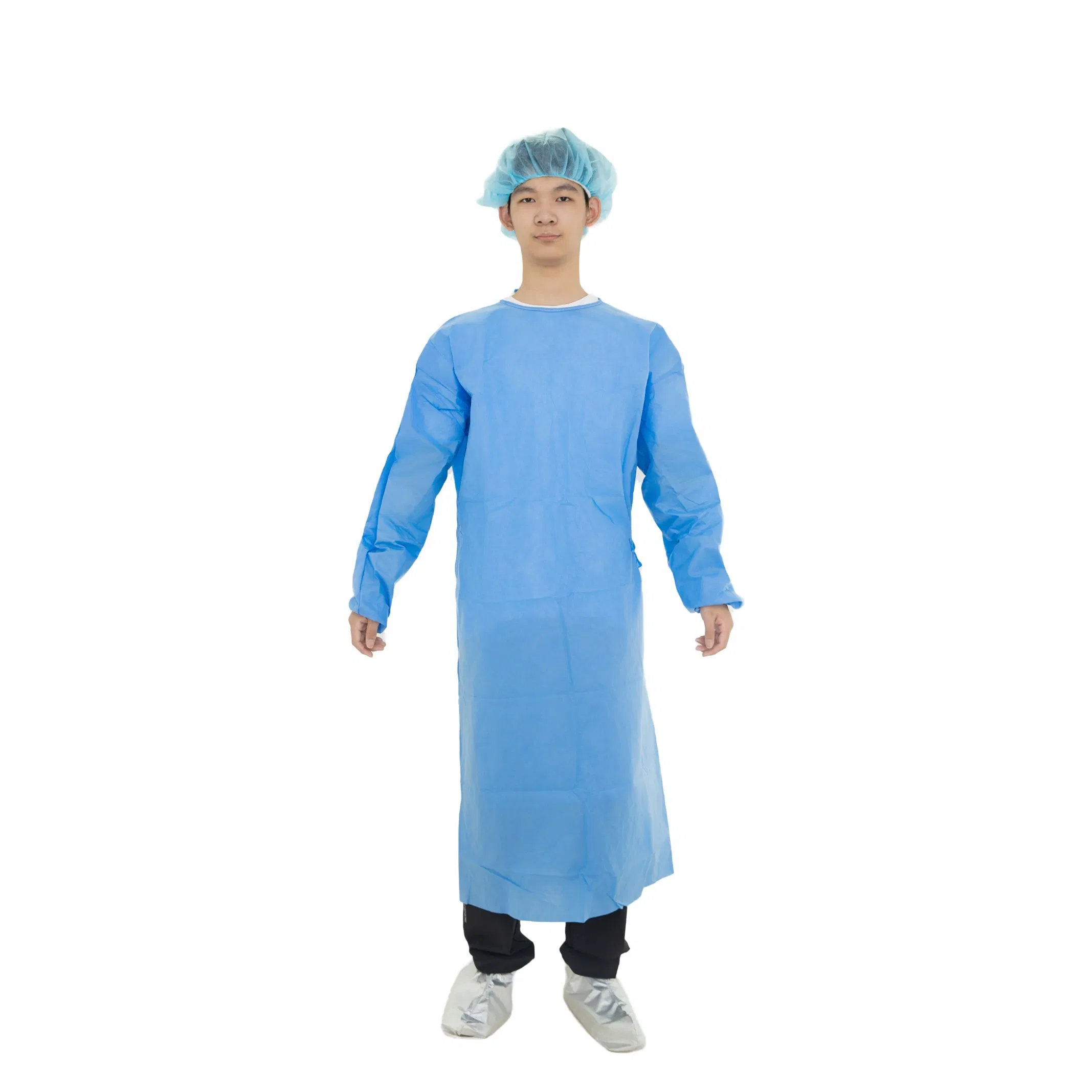 Disposable Lab Coat Medical Grade Isolation Gown Reinforced Waterproof Surgical Gown Medical Supply for Hospital Dental Clinic Use