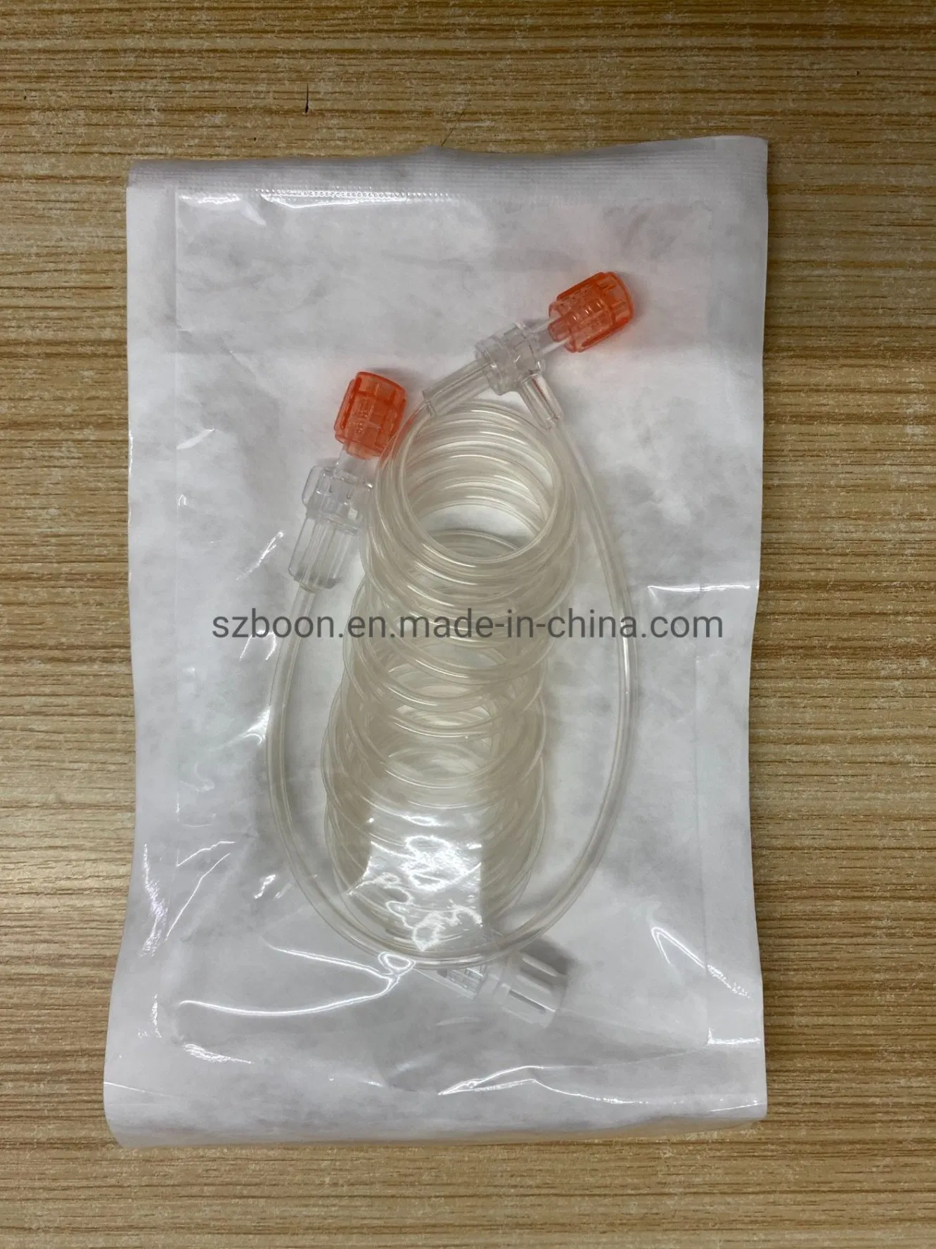 Medical Radiology Angiography High Pressure 60" 96" Coiled Patient Lines Tubing with Dual Check Valves