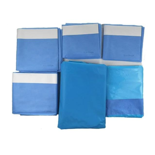 SJ Surgery Sterile Upright Incision Surgical Laparotomy Drape Pack Medical Non-woven Disposable Laparotomy Packs