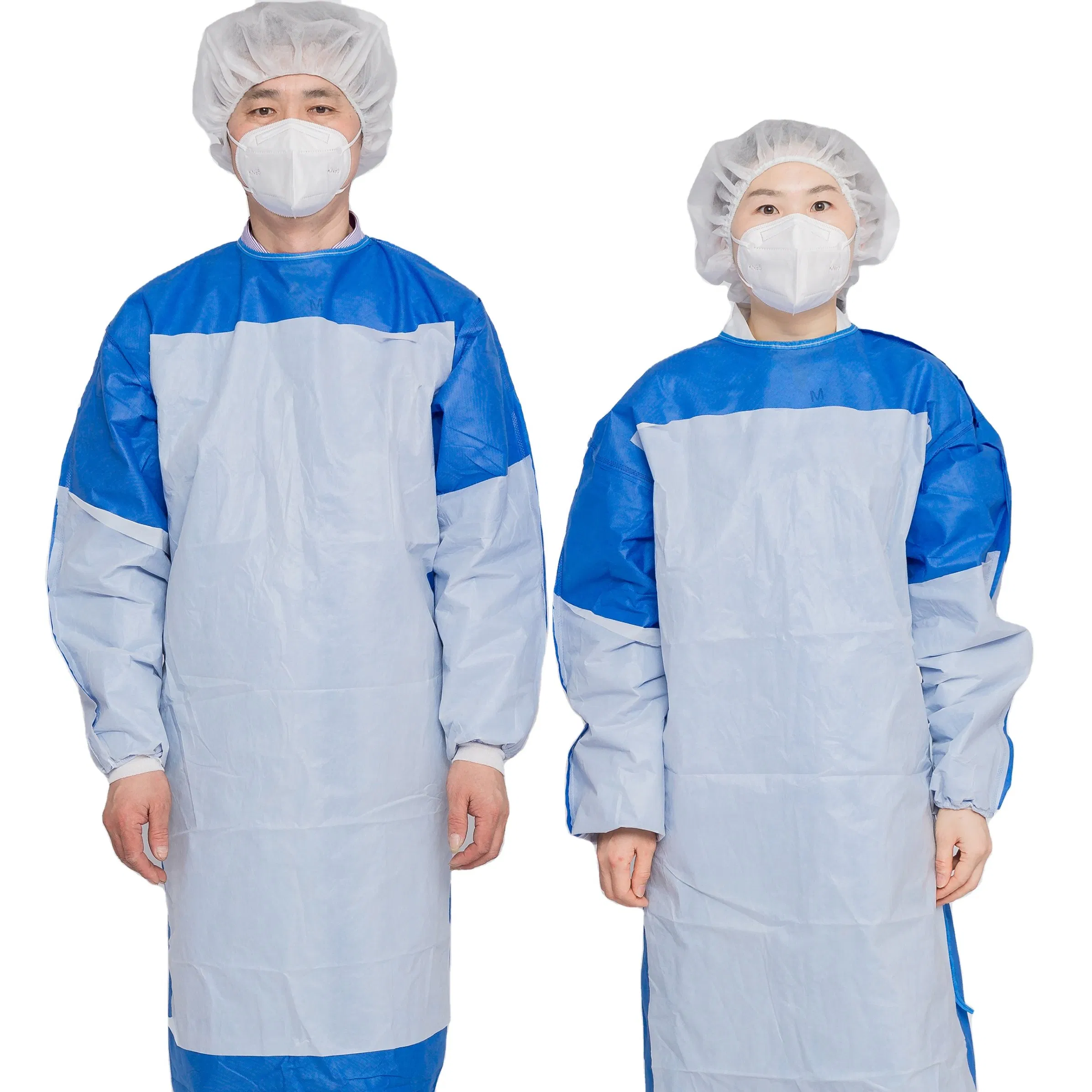 40GSM Standard Universal Disposable Reinforced Surgical Gown Waterproof Isolation Gown Protective Clothing for Hospital Dental Clinic Use