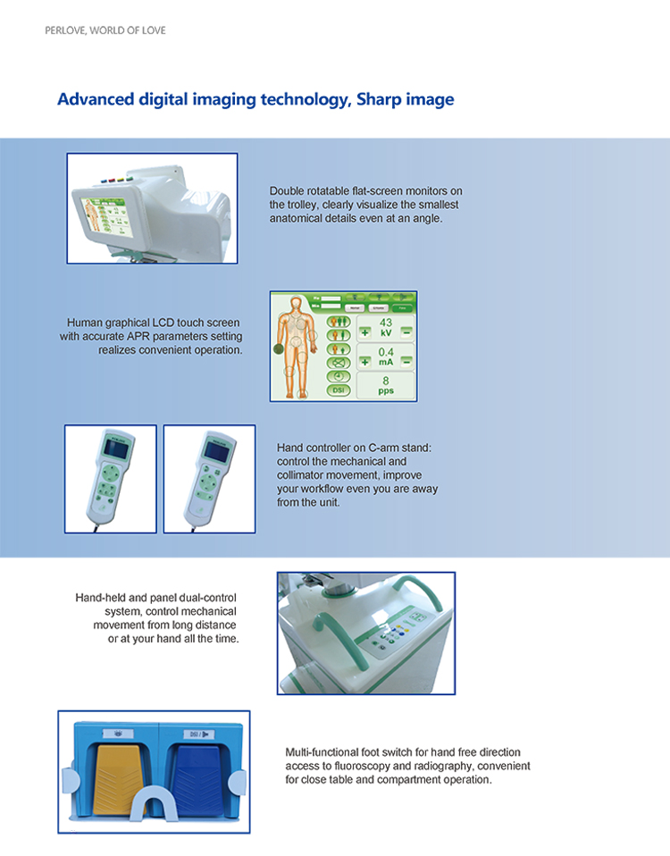 Hospital Orthopedics Surgery Angiography Flat Panel Xray C-Arm Detector C Arm X Ray Machine