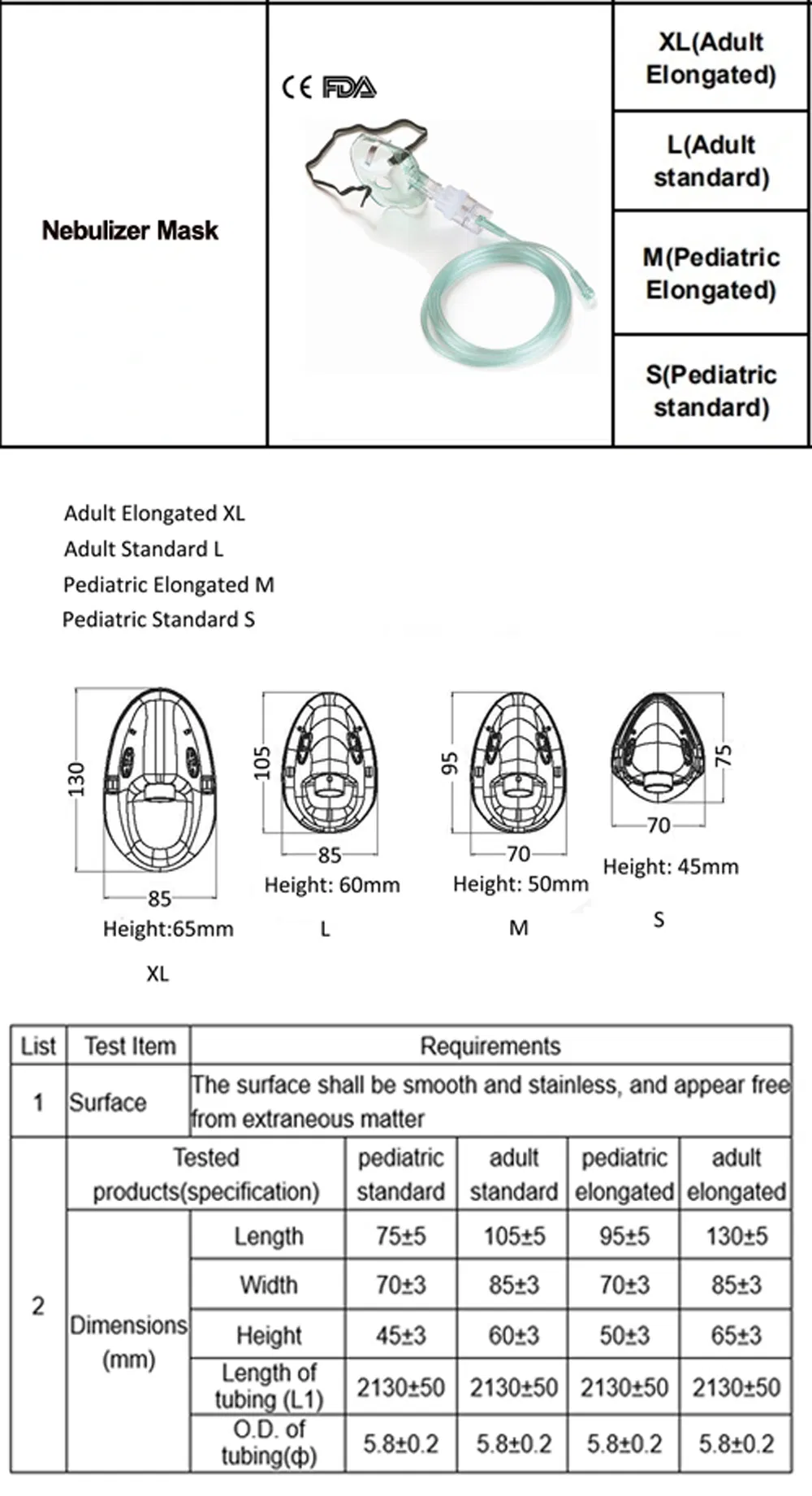 Disposable Oxygen Face Mask with Nebulizer