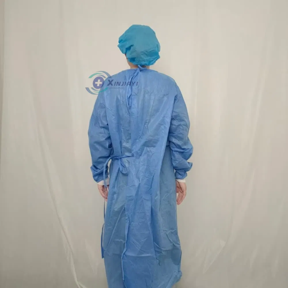 High Quality Standard Universal Sterile Disposable Surgical Gown Breathable Isolation Gown Lab Coat with CE Certification