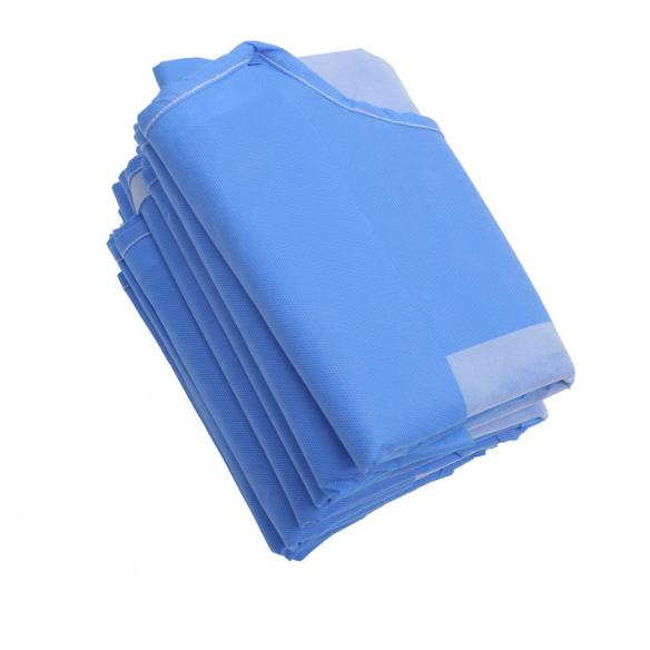 SMS45GSM Disposable Non Woven Sterile Reinforced Surgical Gown XL