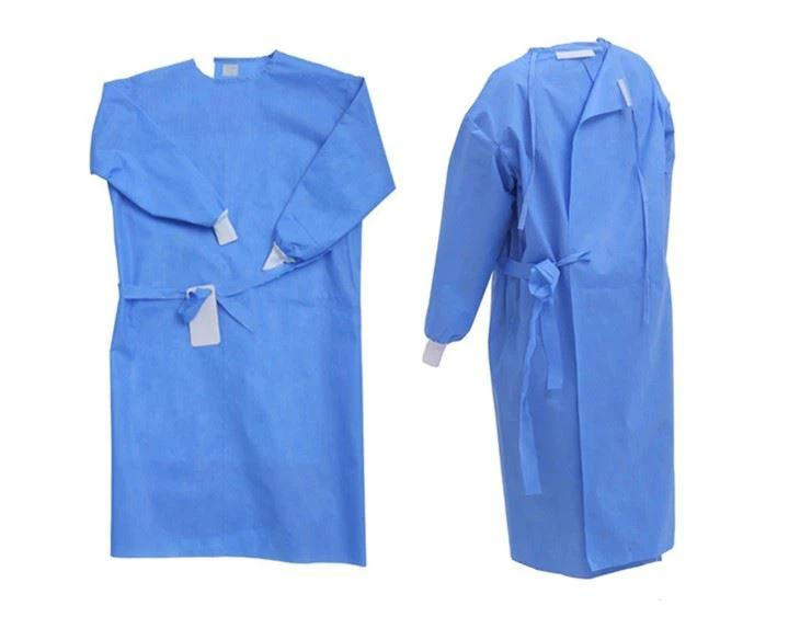 SMS45GSM Disposable Non Woven Sterile Reinforced Surgical Gown XL