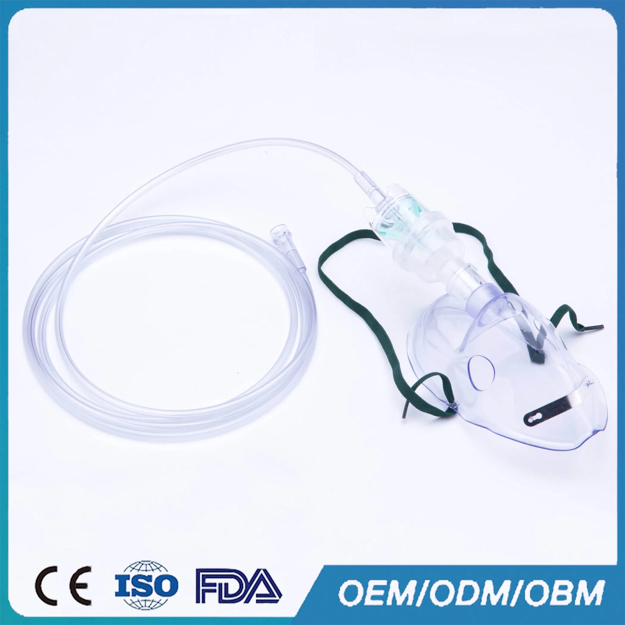 Oxygen Mask with Nebulizer Hospital Plastic Medical Disposable Oxygen Face Mask with Nebulizer XL Adult Elongated/ L Adult Standard Size White