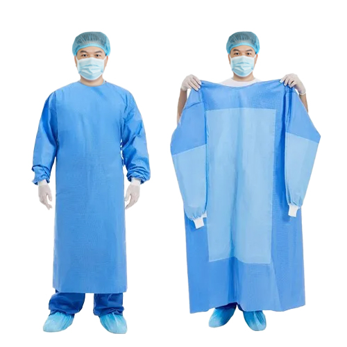 SMS45GSM Disposable Non Woven Sterile Reinforced Surgical Gown XL