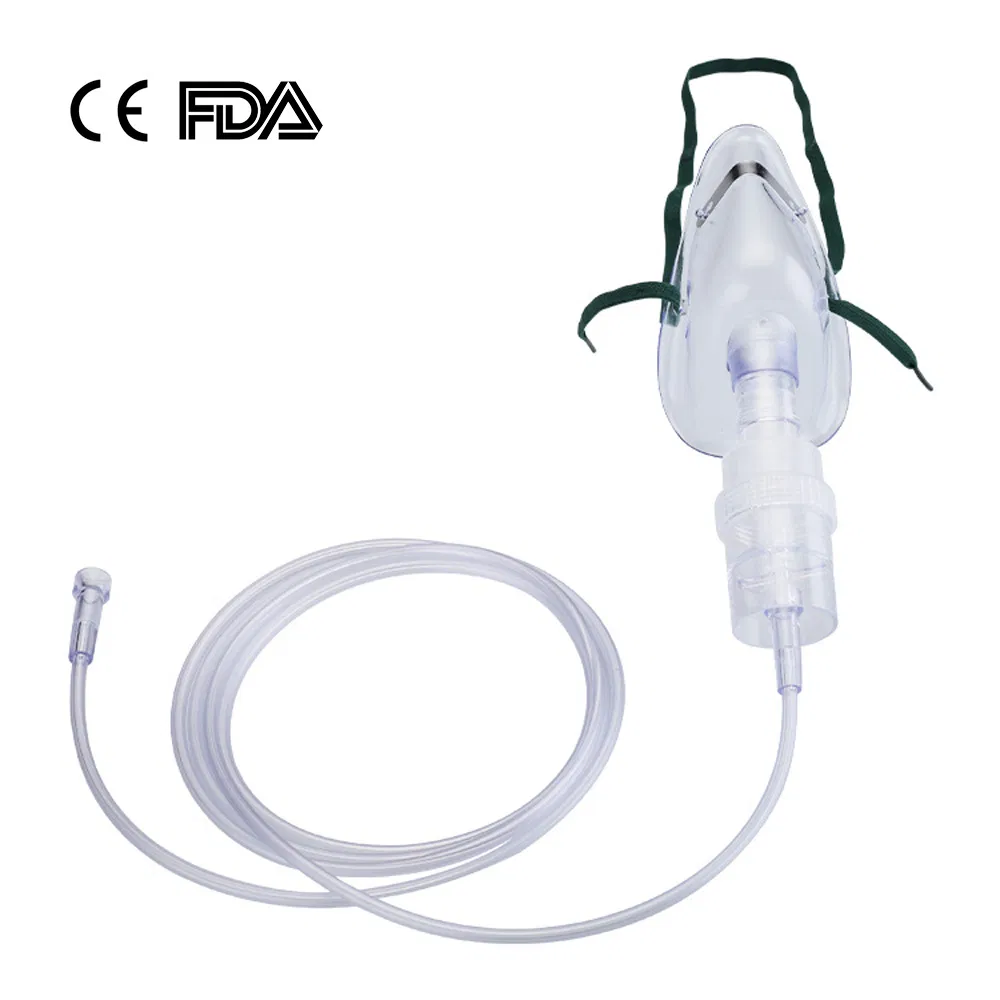 Oxygen Mask with Nebulizer Hospital Plastic Medical Disposable Oxygen Face Mask with Nebulizer XL Adult Elongated/ L Adult Standard Size White