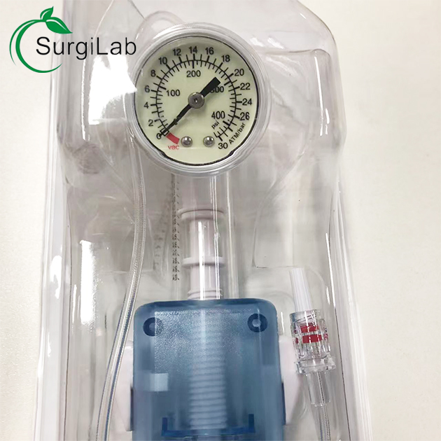 Disposable Balloon Inflation Device 20m130bar for Surgical Angiography