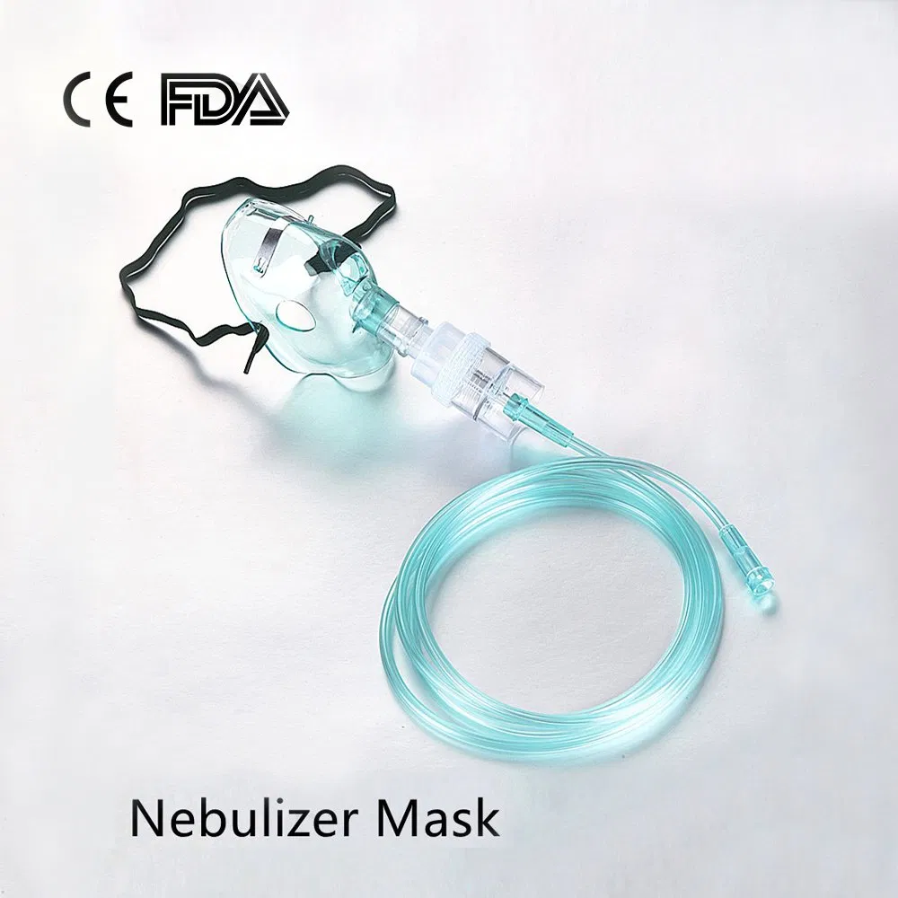 Oxygen Mask with Nebulizer Hospital Plastic Medical Disposable Oxygen Face Mask with Nebulizer XL Adult Elongated/ L Adult Standard Size White