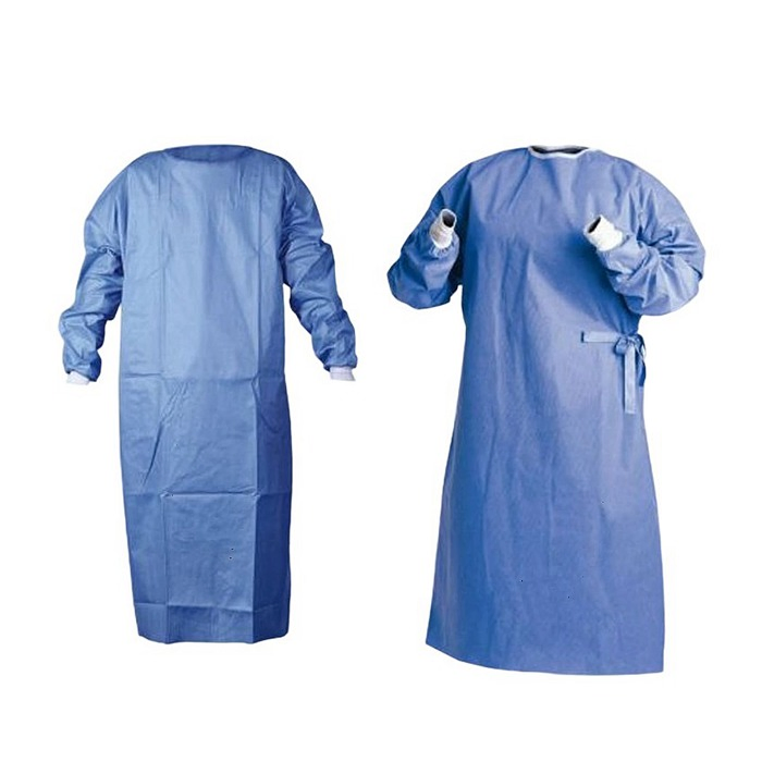 Medical Disposable 30g - 50g SMS Smmms Standard Surgical Gown, Hospital Scrubs Reinforced Antistatic Doctor Operating Coat Clothing