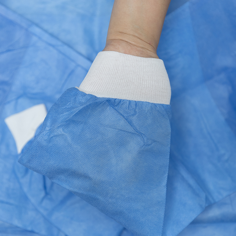 Cost-Effective Non-Woven Reinforced Surgical Gown Isolation Gown with Knit Cuff