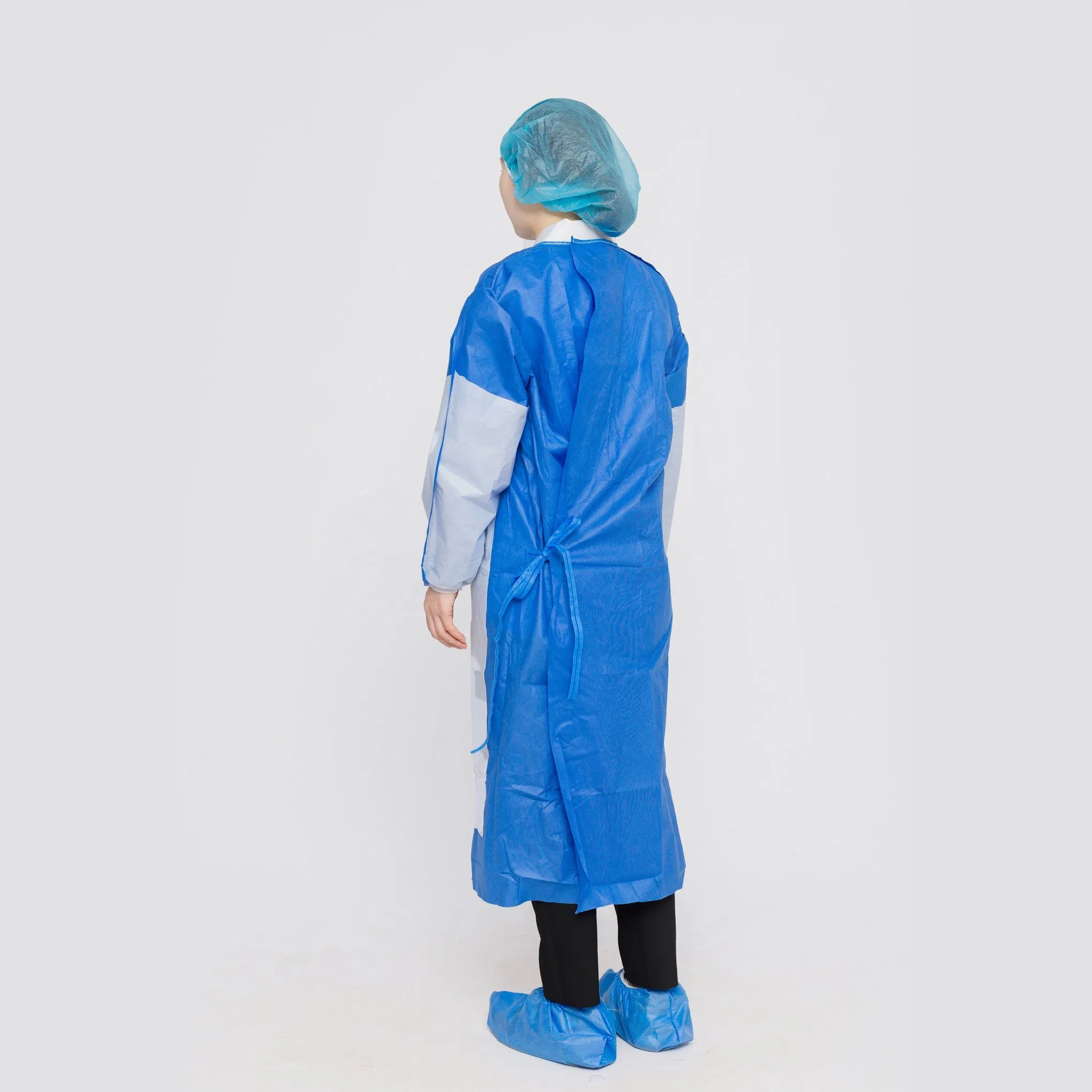 40GSM Standard Universal Disposable Reinforced Surgical Gown Waterproof Isolation Gown Protective Clothing for Hospital Dental Clinic Use