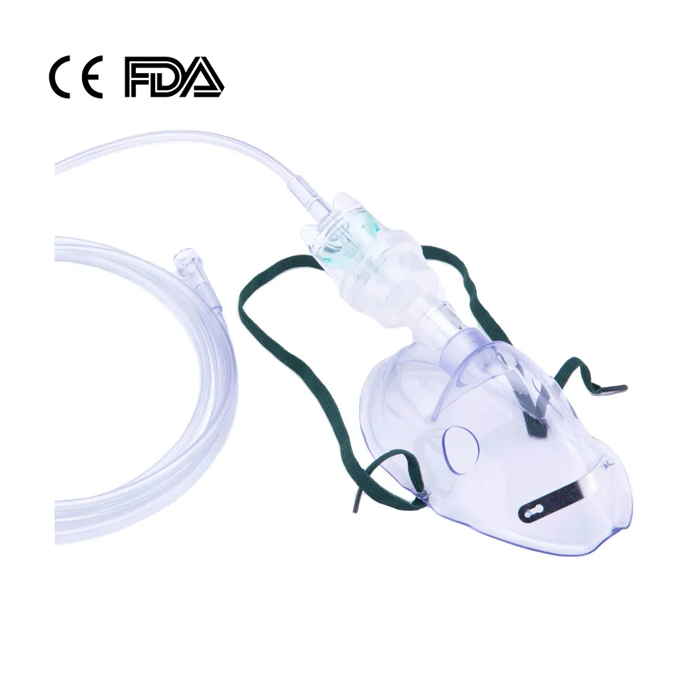 Oxygen Mask with Nebulizer Hospital Plastic Medical Disposable Oxygen Face Mask with Nebulizer XL Adult Elongated/ L Adult Standard Size White