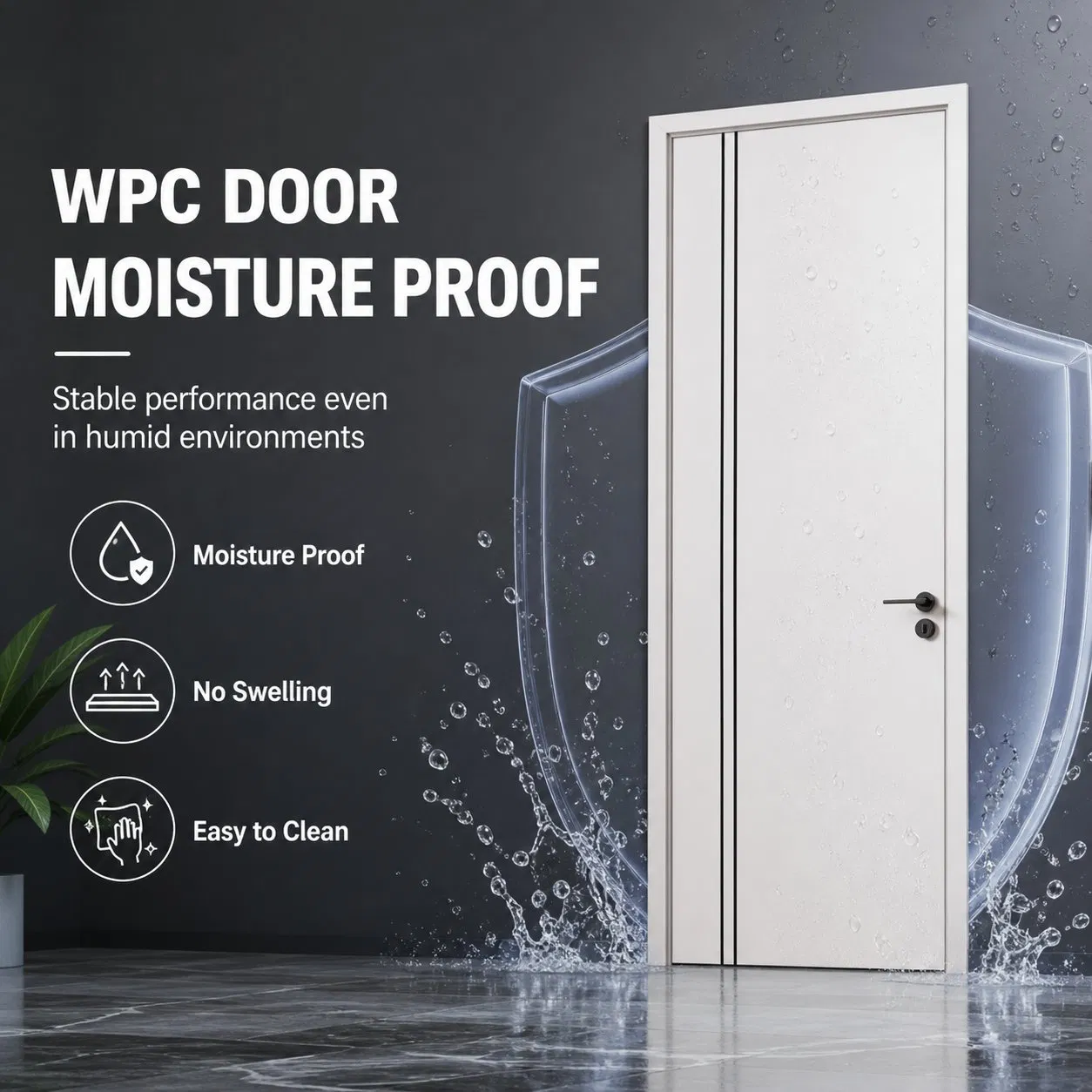 أبواب WPC حديثة وعصرية صديقة للبيئة ذات جودة عالية ورسم بسيط
