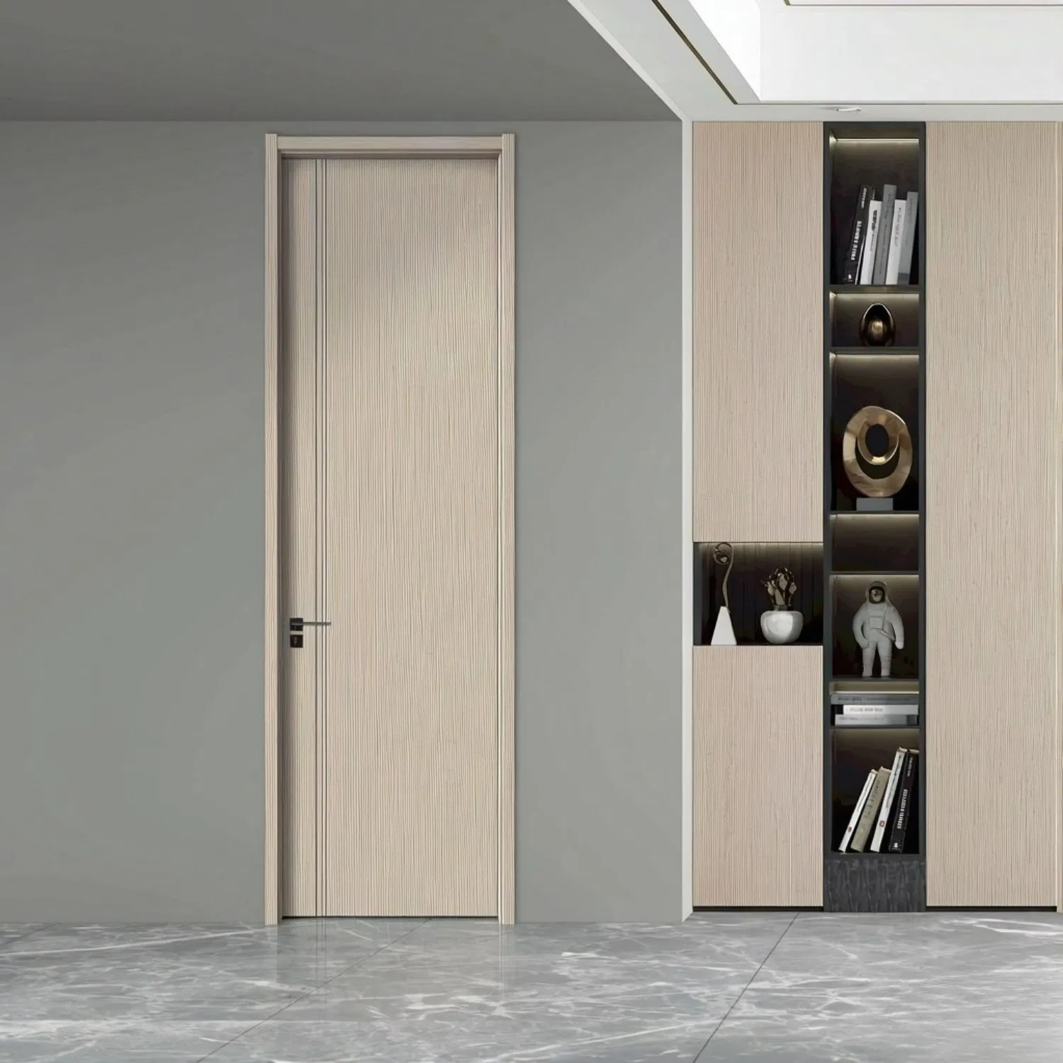 سعر المصنع جملة حديث بسيط موضة زبون انزلاقي داخلي صلب خشبي WPC PVC MDF باب خشبي ملامين