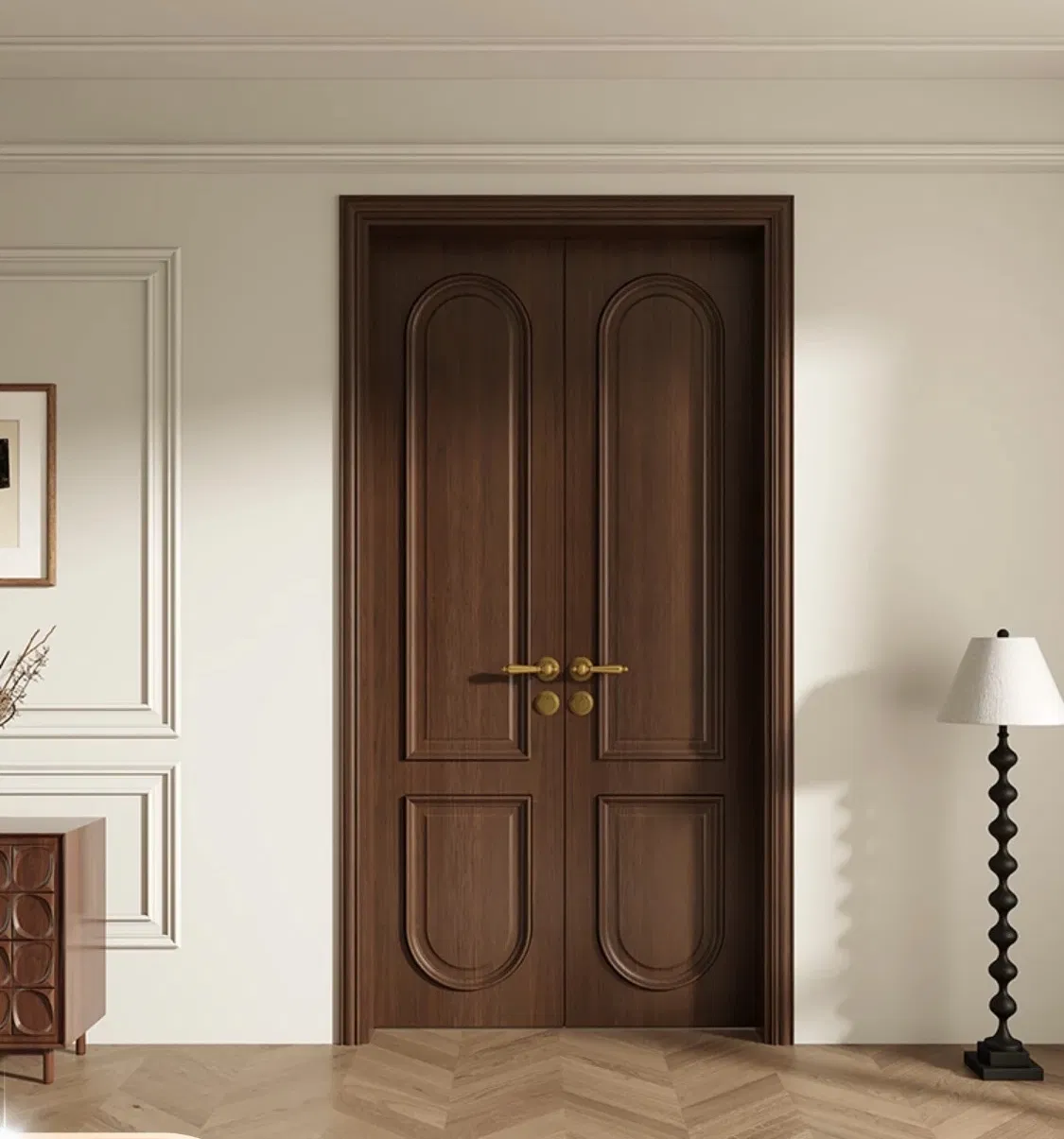 باب مزدوج حديث بتصميم مجوف ومقاوم للماء وصديق للبيئة للاستخدام الداخلي