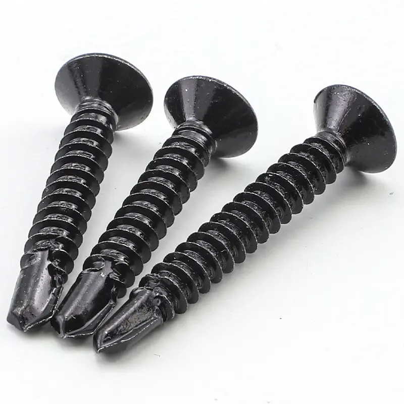 Black zinc countersunk head self drilling screwqcw