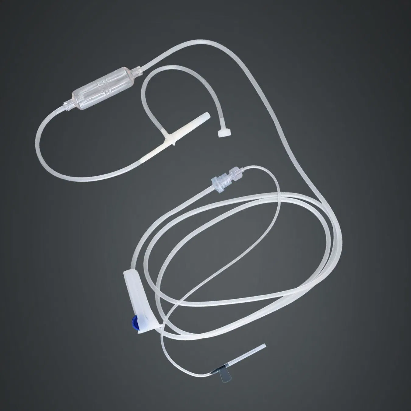 Conjunto de infusión IV desechable de bureta médica con aguja