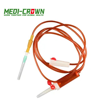 Juego de infusión hipodérmica desechable resistente a la luz médica con conjunto de inyección en Y