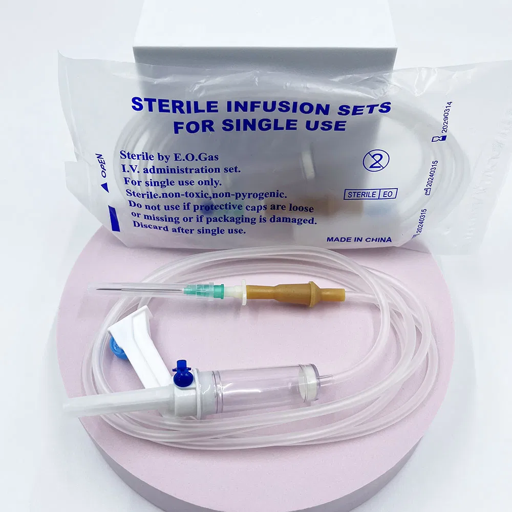Conjunto de infusión médica IV con conjunto de catéter de aguja esencial fabricación avanzada de infusión