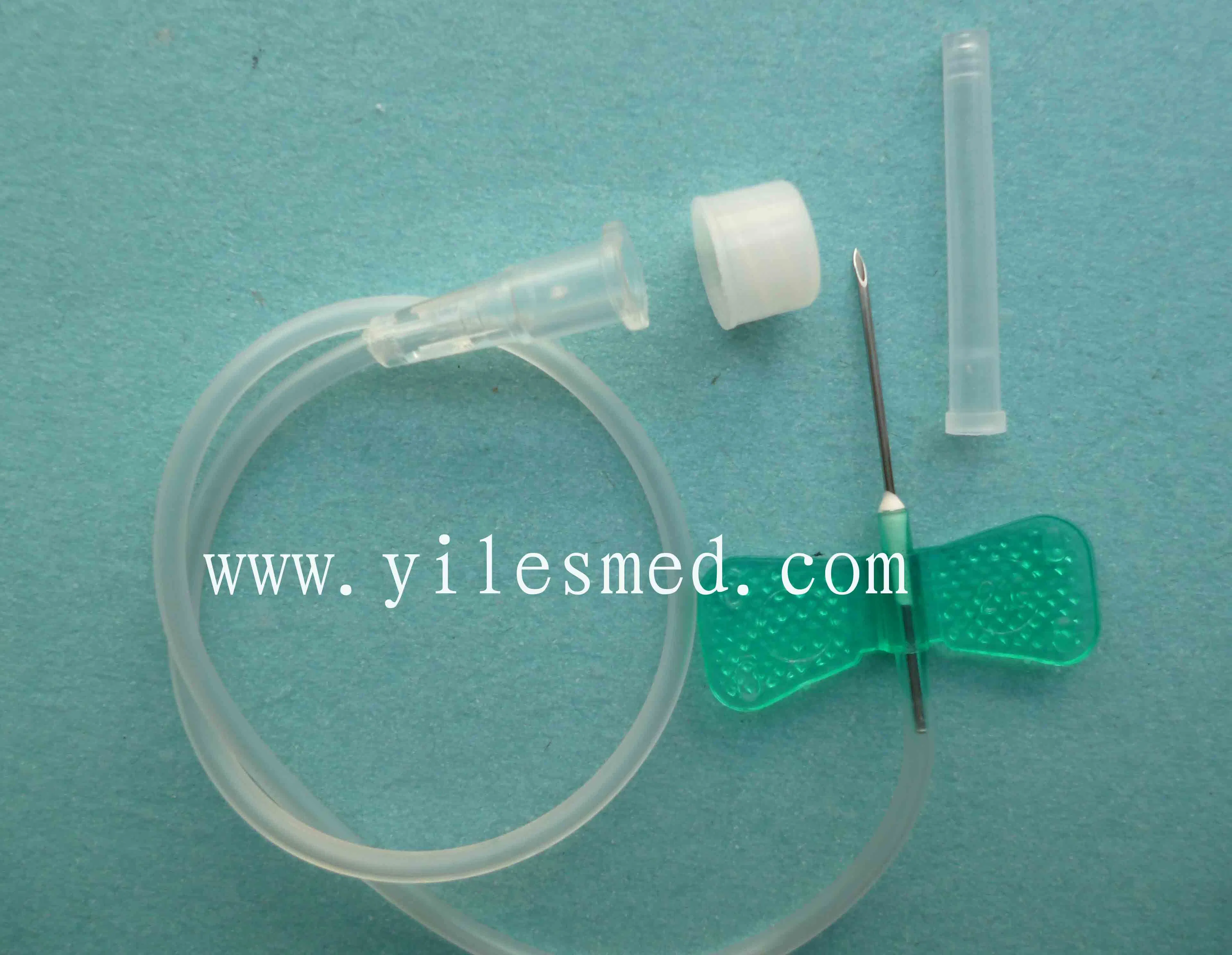Conjunto de infusión intravenosa hospitalaria con alas de mariposa 18g a 27g