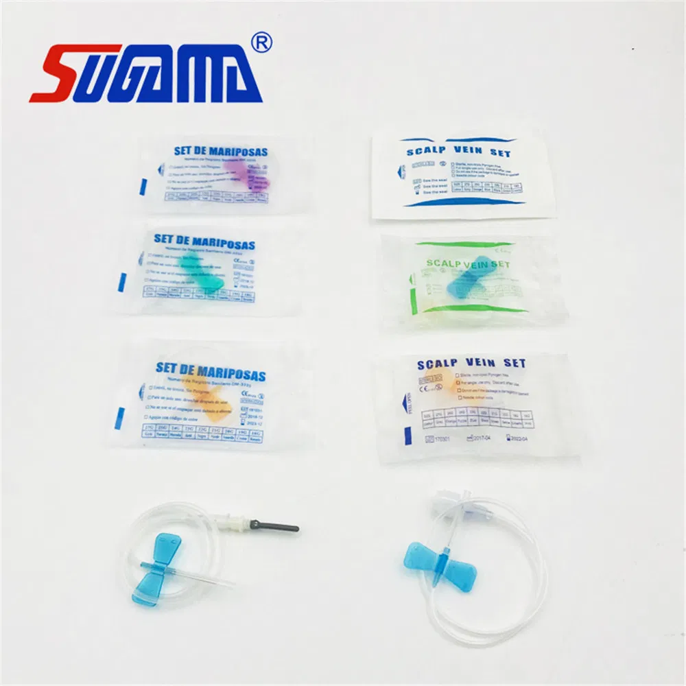 Jeringa de infusión intravenosa de un solo uso 19/20/21/22/24/25/26/27g Set de vena del cuero cabelludo Precio del fabricante