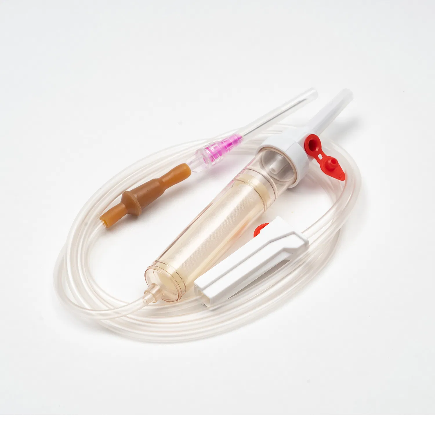 Sistema de administración de sangre desechable de alta calidad con infusión de transfusión de aguja Establecer