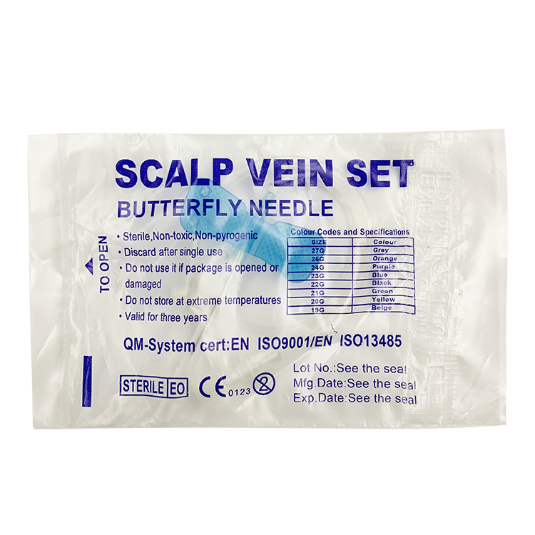 Venta Caliente Doble Aguja de Infusión Médica con Alas para Venas