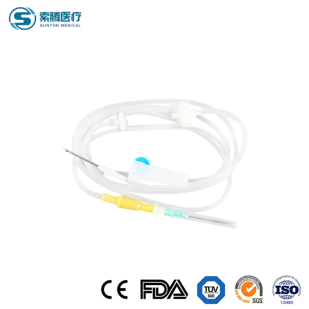 Conjunto de infusión desechable Sunton Gravity Infusion Fabricación de consumibles médicos en China/Conjunto de infusión microset con adaptadores sin aguja